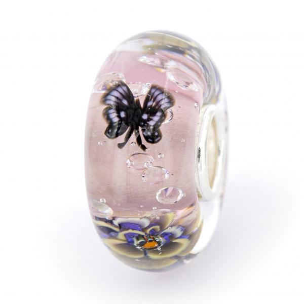 Soft Old Pink Butterfly Monroe - Elfbeads Glas